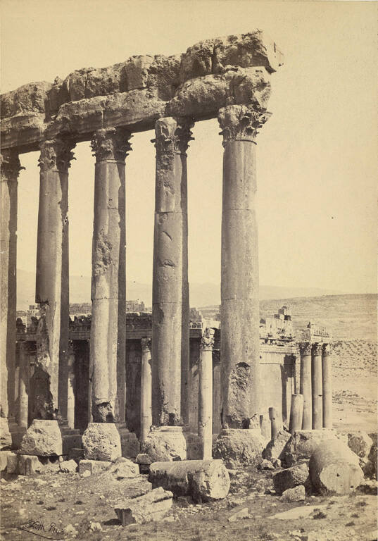 The great pillars and smaller temple, Baalbec, from Egypt and Palestine. Photographed and Described