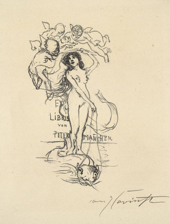 Ex Libris von Peter Manchen [From the library of Peter Manchen] (bookplate)