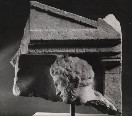 Untitled [fragment of funerary relief with male head]
