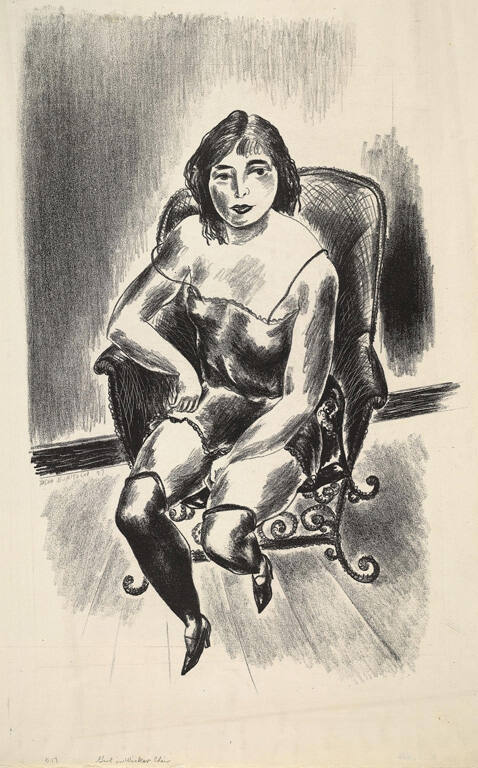Girl in Wicker Chair