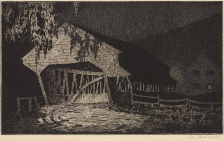 Old Covered Bridge at Night, Woodstock, VT