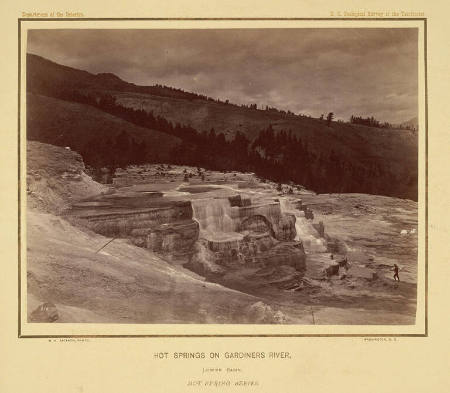 Hot springs on Gardiner's River, Lower Basin, Hot Springs series