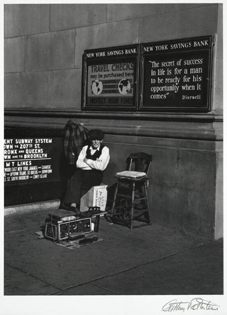 Shoeshine man, New York City, from the portfolio Arthur Rothstein