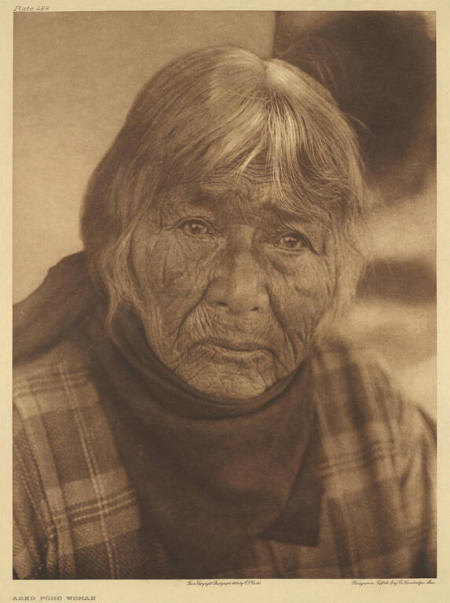 Aged Pomo woman, from The North American Indian