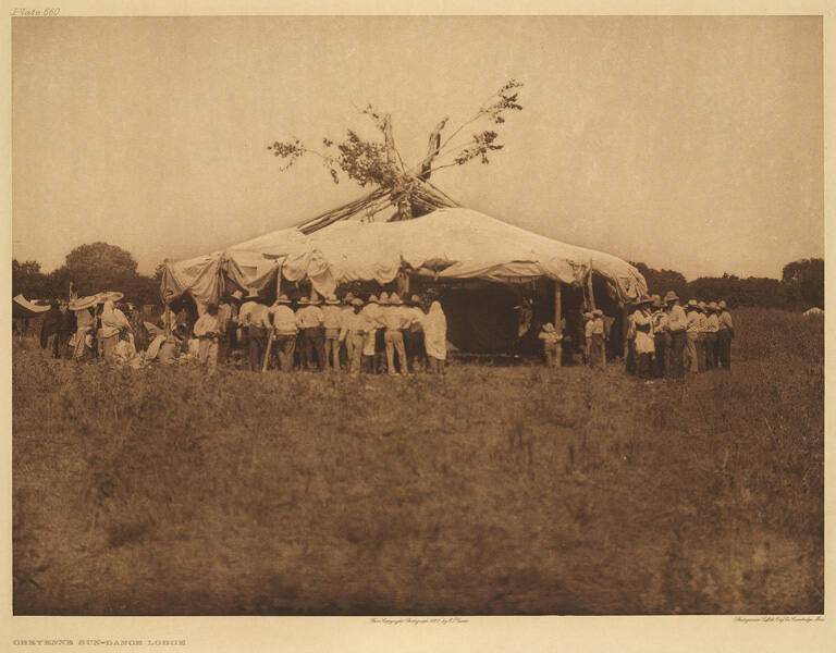 Cheyenne sun-dance lodge, from The North American Indian