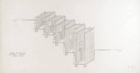 Project for Five Wells Descending a Hillside: Oblique Section, Number 2