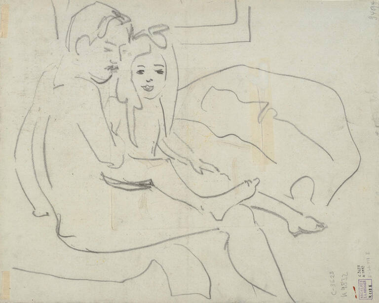 Erich Heckel und Franzi auf Sofa
