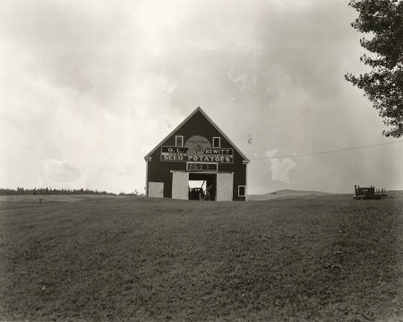 [Buck Brand Seed Potatoes sign on barn, near Presque Isle, Maine]