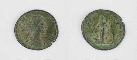 Lucilla, wife of Lucius Verus and daughter of Marcus Aurelius and Faustina Junior, Sestertius (coin)