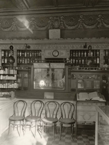 [Drugstore interior]