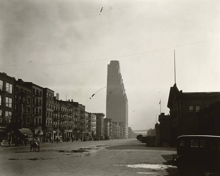[Tower amidst old buildings]