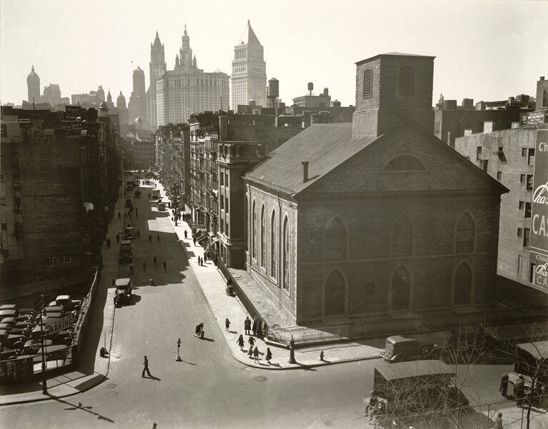 General view looking southwest to Manhattan from the Manhattan Bridge, March 30, 1937