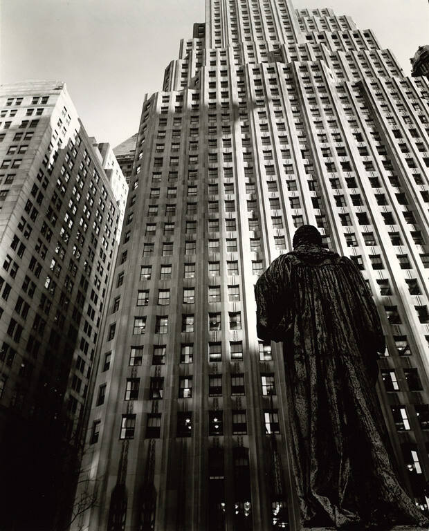 John Watts Statue from Trinity Courtyard, Broadway and Wall Street, March 1, 1938