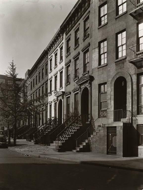 [Row of townhouses, St. Luke's Place and Seventh Avenue]