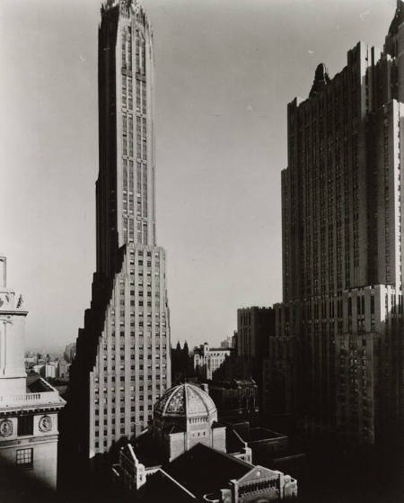St. Bartholomew's, Waldorf-Astoria and General Electric Building, Manhattan, April 2, 1936