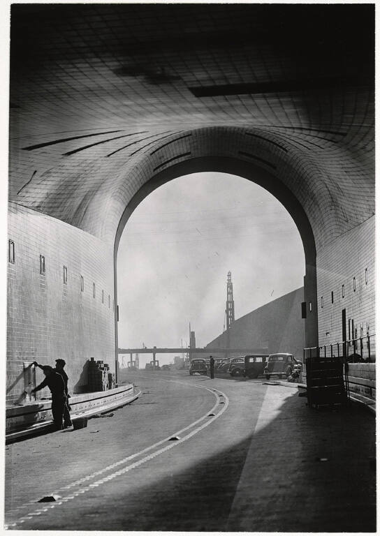 [Tunnel, looking out]