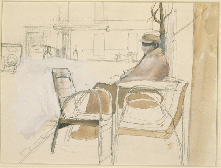 Man at Table Outside