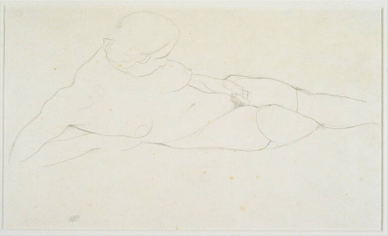 Reclining Nude Resting on Elbow