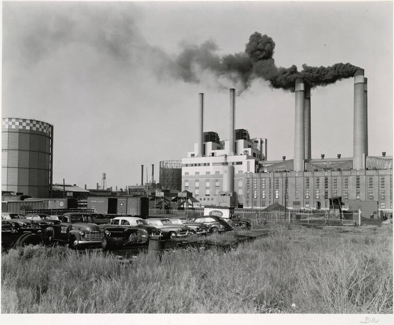 [Factory and smokestacks, New Haven, Connecticut], from the series Route 1