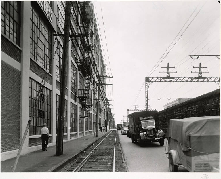 [Bassick Casters building and Howard Street traffic, New Haven, Connecticut], from the series Route 1