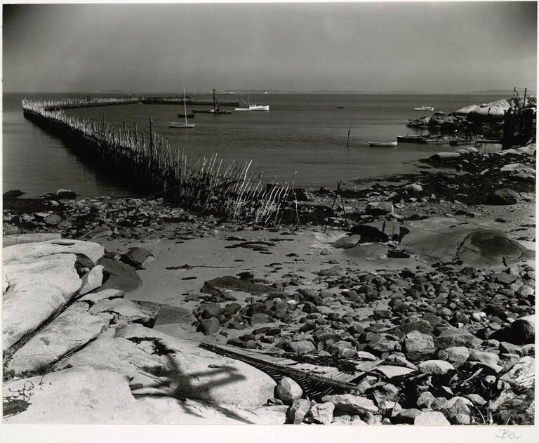[Beach and breakwater, Maine]