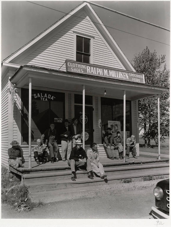 [Ralph M. Milliken General Store on Sunday morning, Bridgewater, Maine], from the series Route 1