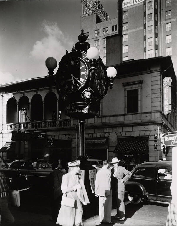 [Street scene with clock], from the series Route 1