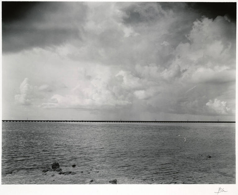 [Body of water with long bridge at horizon], from the series Route 1