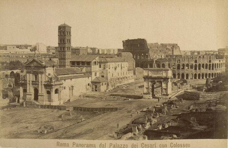 Panorama dal Palazzo dei Cesari con Colosseo [Panorama with Ceasars' Palace and Colosseum], plate 18 from 