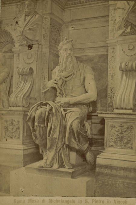 Moses di Michelangelo in S. Pietro in Vincoli [Moses by Michelangelo, Saint Peters in Vincoli], plate 34 from "Roma"