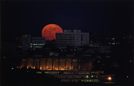 Moonrise over the Knesset, from the portfolio Jerusalem: City of Mankind