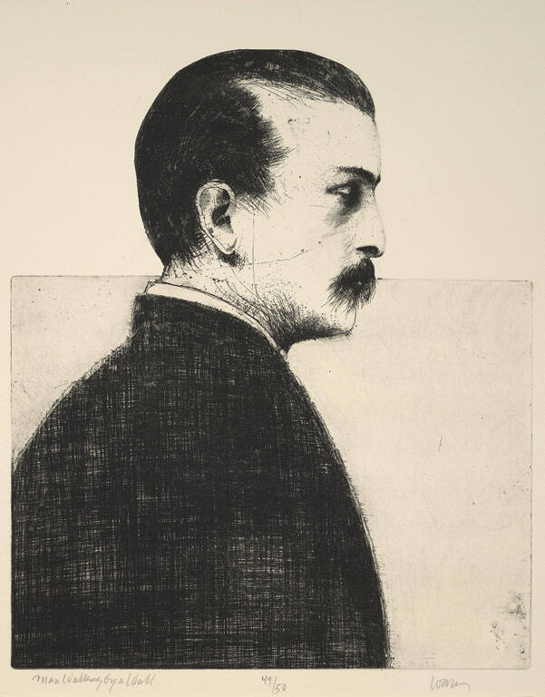 Man Walking by a Wall