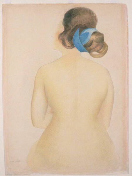 Back of Seated Nude, with Blue Ribbon