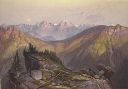 Lower Yellowstone Range, printed by Prang's American Chromos, Boston