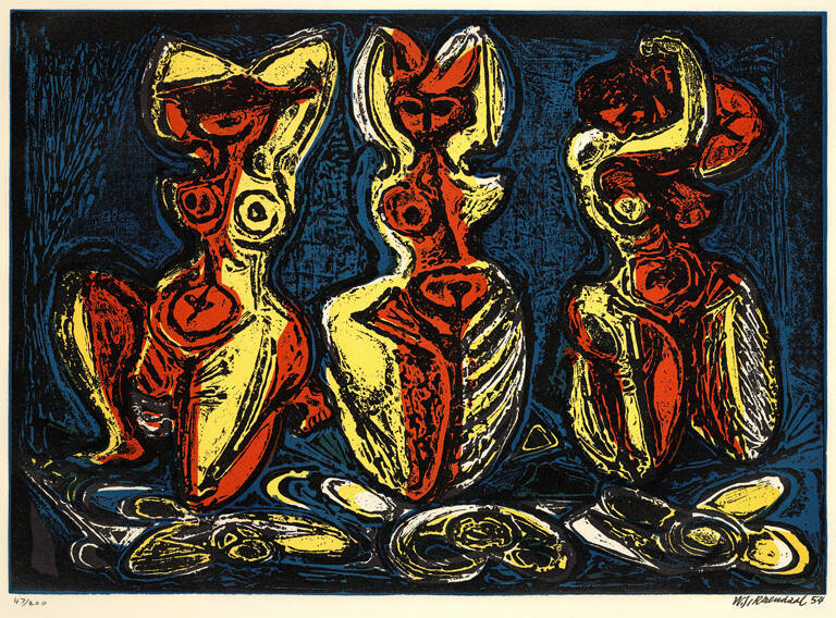 Three Moving Figures