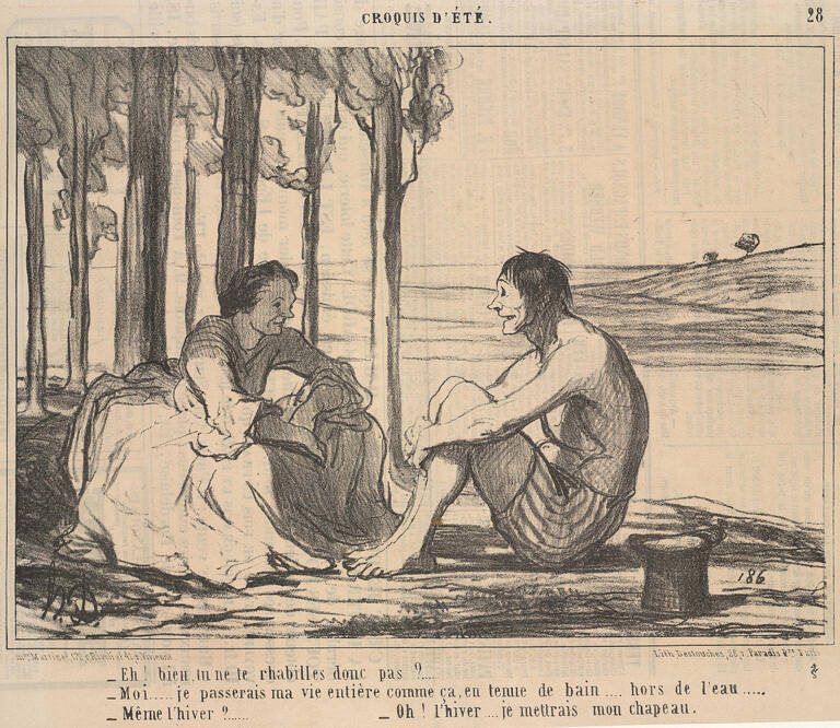 Croquis d'été - Eh! bien tu ne te rhabilles donc pas?...