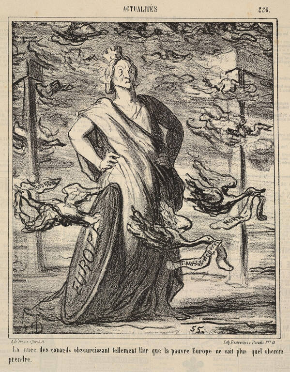 Actualités - La nuée des canards obscurcissant tellement l'air que la pauvre Europe...