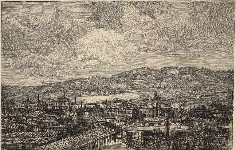 Untitled [Panoramic view of an industrial city]