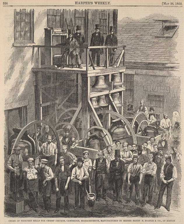 Chime of Thirteen Bells for Christ Church, Cambridge, Mfg. by Messers. Henry N. Cooper & Co., of Boston, published in Harper's Weekly