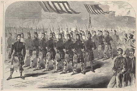The Seventy-Ninth Regiment (Highlanders), New York State Militia, published in Harper's Weekly