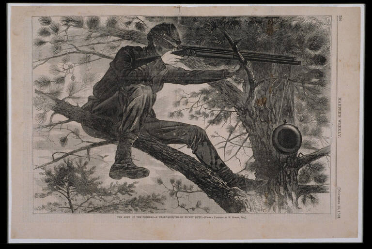 The Army of the Potomac, A Sharpshooter on Picket Duty, published in Harper's Weekly