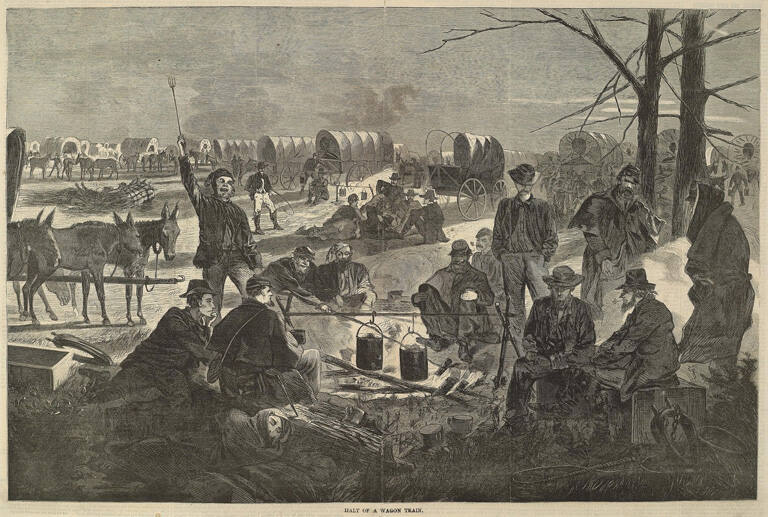 Halt of a Wagon Train, published in Harper's Weekly