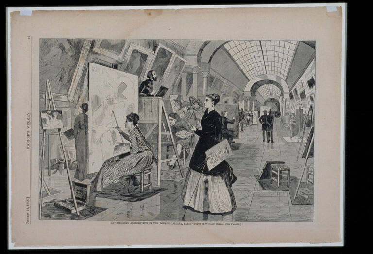 Art Students and Copyists in the Louvre Gallery, Paris, published in Harper's Weekly
