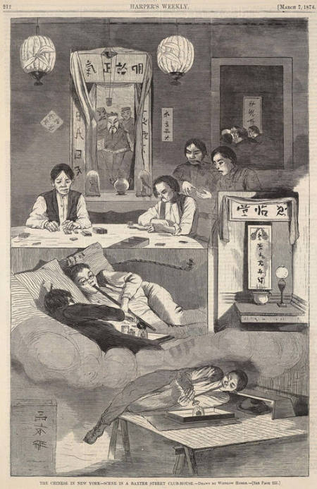 The Chinese in New York, Scene in a Baxter Street Clubhouse, published in Harper's Weekly