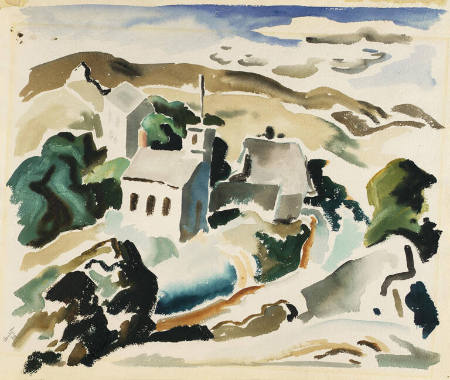 Untitled (landscape with a church)