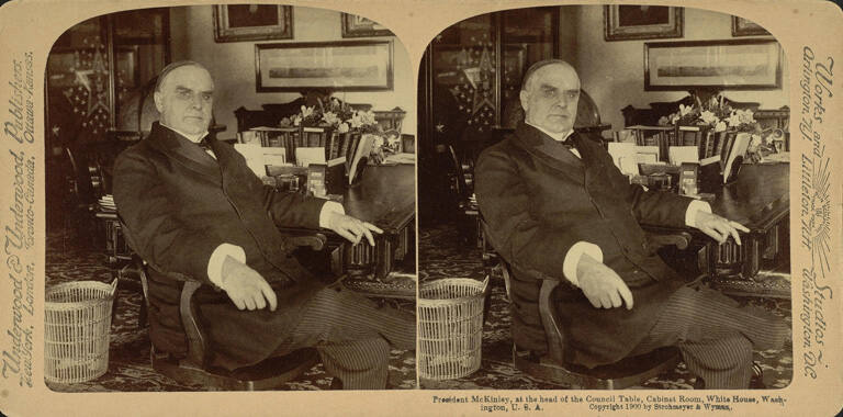 President McKinley at the Head of the Council Table, Cabinet Room, White House
