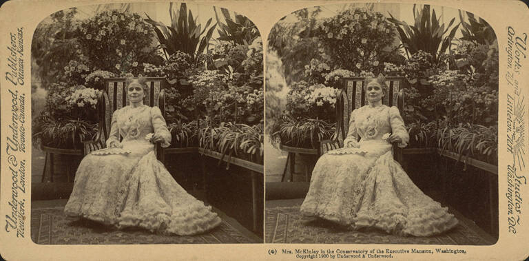 Mrs. McKinley in the Conservatory of the Executive Mansion