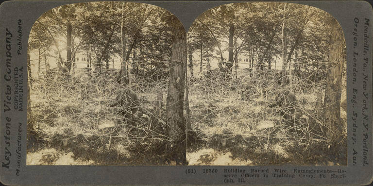 Building Barbed Wire Entanglements-Reserve Officers in Training Camp, Ft. Sheridan, Ill.