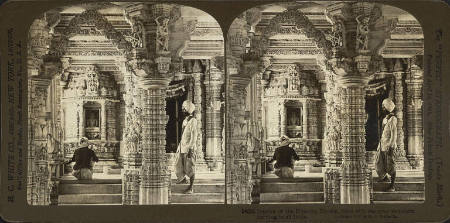 Interior of the Dilwarra Temple, filled with the most exquisite carving in all India