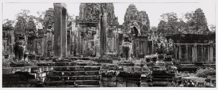 Bayon, Angkor Wat (lion guards on the principal facade facing east), plate XVI from portfolio Angkor Wat, Cambodia: Vision of the God-Kings